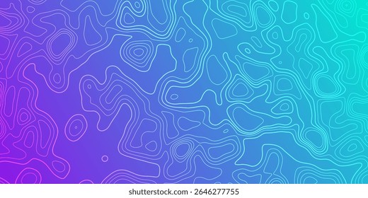 Abstract contour lines create a vibrant background in shades of blue and purple