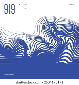 Abstract contour lines resembling dynamic waves
