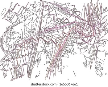 abstract contour map fractal render 