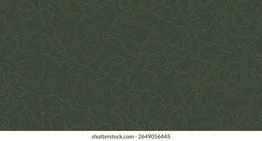 Padrões de contorno abstratos sobre fundo escuro evocam uma sensação de profundidade e movimento no design