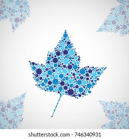 abstract contour plant with bright molecules on a light background.