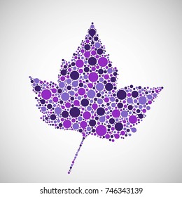 abstract contour plant with bright molecules on a light background.
