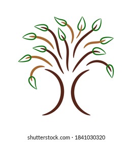 Abstrakter, stilisierter Baum mit farbigem Vektorgrafik