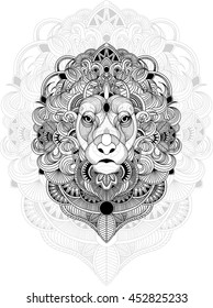 Abstract contour tiger. Vector illustration