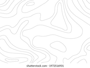 Abstract Contour Topographic Line Pattern in Black and White