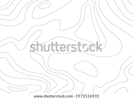 Abstract Contour Topographic Line Pattern in Black and White Сток-фото © 