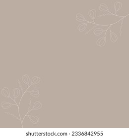 Abstract contour white branches
on a beige background. Banners.
aesthetic outline.
Great design for social media, cards, print.
Vector illustration.