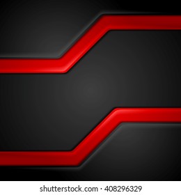 Resumen del contraste de fondo negro rojo de la tecnología. Diseño gráfico corporativo de vectores