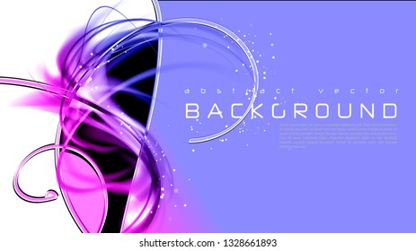 Abstract contrast dynamic background. Expressive cool vector frame with glowing fibers.