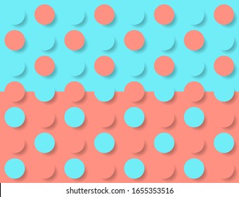 Abstract contrast geometric minimal bright pink and turquoise background. Punchy pastel style vector design