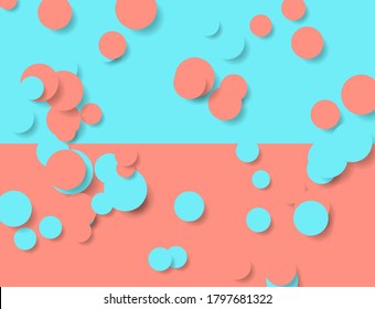 Resumen de contraste geométrico mínimo color rosa brillante y color turquesa. Diseño vectorial de estilo pastel punchado
