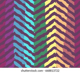 Abstract contrast rainbow forest seamless pattern. Vector fashion sunbow texture with rhombus for textile, backgrounds, wallpapers, wrapping paper, covers, banners