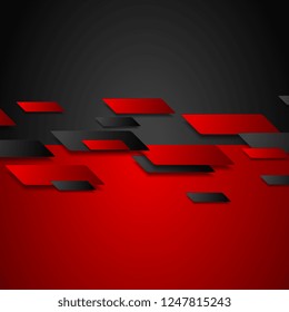 Abstract contrast red and black tech corporate background. Geometric vector design