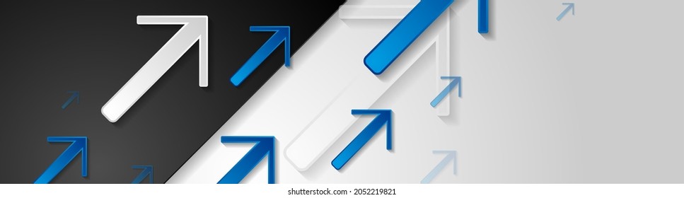 Resumen de banner geométrico de contraste con flechas. Fondo vectorial futurista