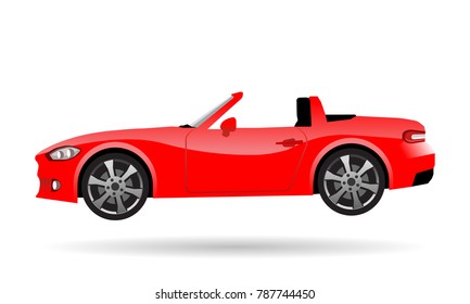 abstract convertible car, drop top red automobile 