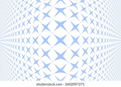 Abstract Convex Geometric Blue Pattern with 3D Illusion Effect. Abstract Textured Background. Vector Art.