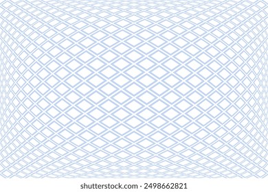 Patrón de diamantes geométricos convexos Abstractas con efecto de ilusión 3D. Fondo texturizado azul claro y blanco. Arte vectorial.