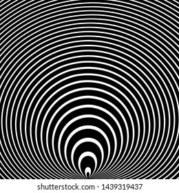 Abstract convex texture. Circle lines pattern. Vector art.