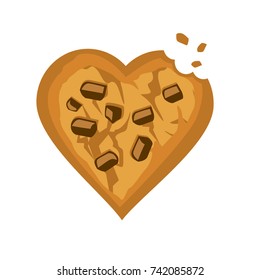 Abstract Cookie Chocolate Chip with Heart Shape