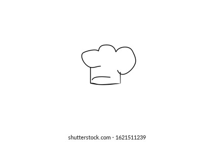 Abstract cooking chef hat vector in white colour background. Hand write cooking chef hat vector.  This cooking chef hat consists of chef hat and white background.