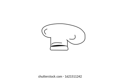 Abstract cooking chef hat vector in white colour background. Hand write cooking chef hat vector.  This cooking chef hat consists of chef hat and white background.
