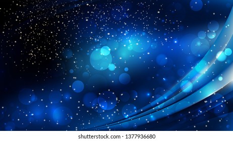 Abstract Cool Blue Bokeh Defocused Lights Background