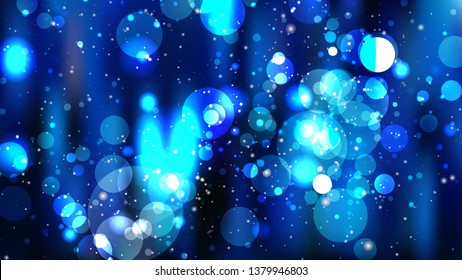 Abstract Cool Blue Bokeh Lights Background Illustrator