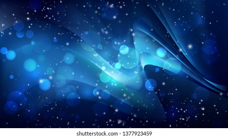 Abstract Cool Blue Defocused Lights Background Vector