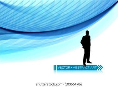 Abstract cool blue vector background, ideal for business theme works