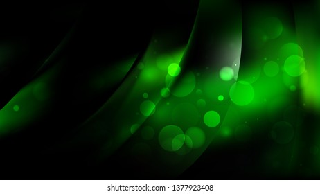 Abstract Cool Green Blurred Lights Background Vector