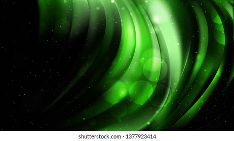 Abstract Cool Green Bokeh Background Vector