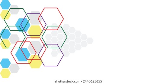 Abstract cool hexagon on white background. Can be used presentation, poster and template for business. Technology or science concept.