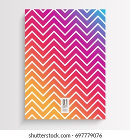 Abstract cool minimal colorful zig-zag pattern flyer layout design 
Eps 10 stock vector illustration 