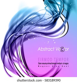 Abstract cool pure dynamic background. Expressive vector frame with contrast glowing line.