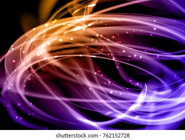 Abstract cool purple background. Expressive vector design with glowing filament.