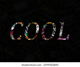 Abstract Cool Text Effect Design Black Background