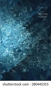 Abstract cool tone triangular low poly style vector background,Vector illustration