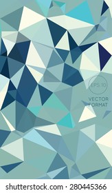 Abstract cool tone triangular low poly style vector background,Vector illustration