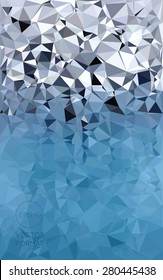 Abstract cool tone triangular low poly style vector background,Vector illustration