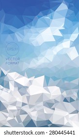 Abstract cool tone triangular low poly style vector background,Vector illustration