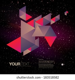 Abstract cool triangles design with space background and your text  Eps 10 stock vector illustration