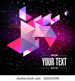 Abstract cool triangles design with space background and your text  Eps 10 stock vector illustration