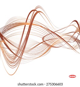 abstract copper line beige wave ginger band isolated on white background. vector illustration