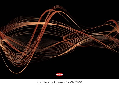 abstract copper line beige wave ginger band isolated on black background vector