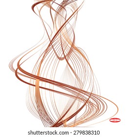 abstract copper line beige wave ginger band isolated on white background vector