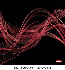 abstract copper line marsala wave raspberry band isolated on black background vector