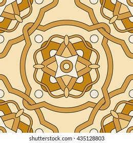 Abstract copper seamless pattern with decorative elements on a light background