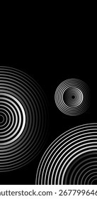 Abstract Copy Space background with circles in black and white Design