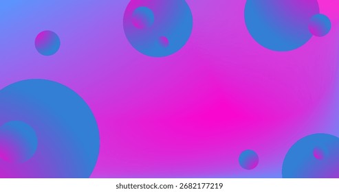 Fundo do espaço de cópia abstrato com círculos Azul rosa e roxo Gradiente