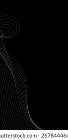 Fondo de Espacio para texto Abstractas con elemento de diseño de onda brillante Ecualizador de pista de frecuencia digital Fondo de arte de línea estilizado